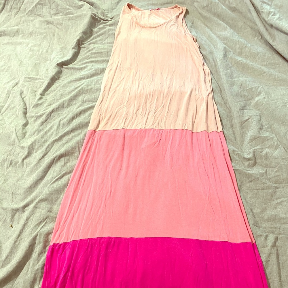 Pink Lily color block maxi dress